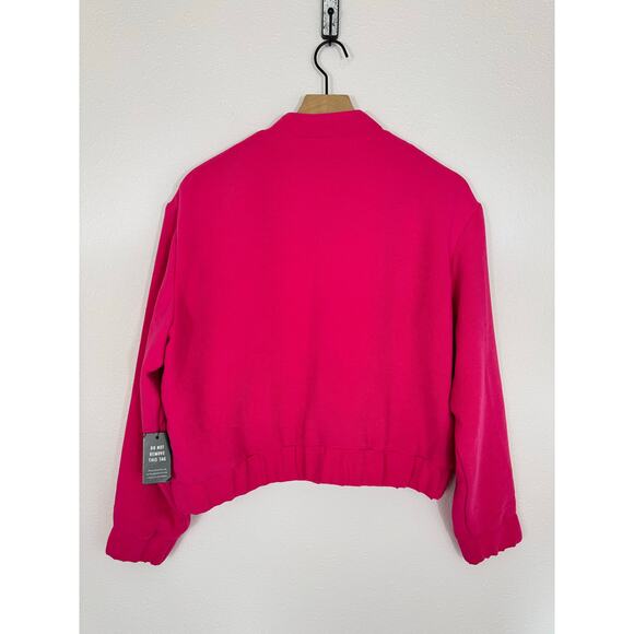 Express Women’s Hot Pink Cropped Utility Jacket Size M NWT $138 - Picture 9 of 9
